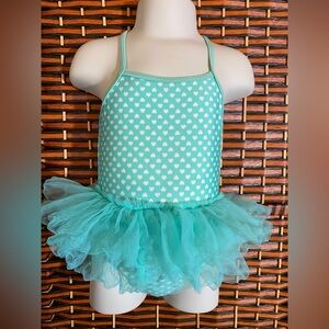 OP (Ocean Pacific) Toddler Girls Mint Green Heart Tutu Swimsuit — Size 18M